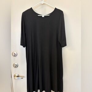 Old Navy mid-length sleeve cotton jersey swing Black Dress, Size L
